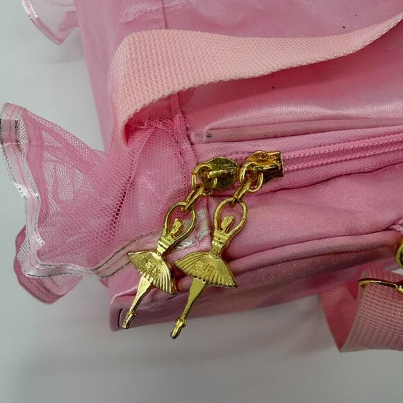 Pink Ballet Dance Duffel Bag for Girls Tutu Ruffle Gym Toddler Dance Bag - Picture 3 of 6